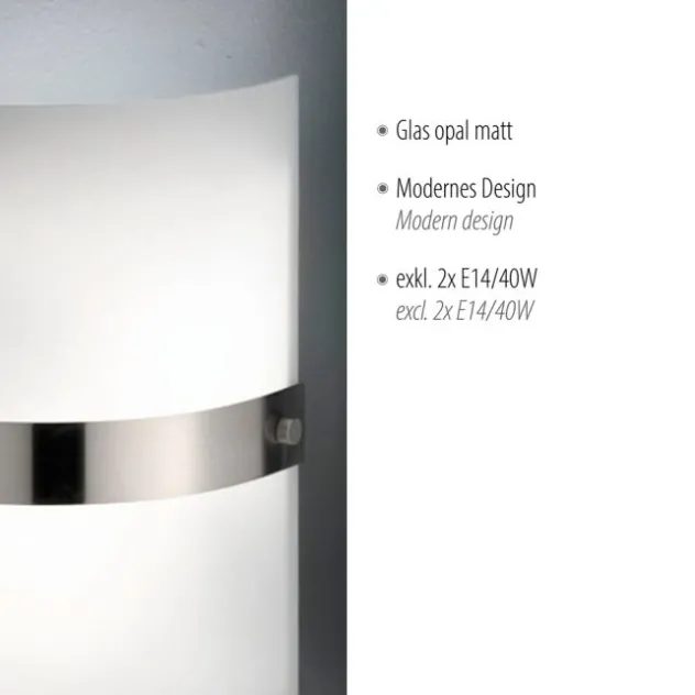 LED Wandleuchte, Opalglas, E14, blendfreies Licht