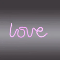 LED Wandleuchte pink love USB Schnurschalter Deko Schriftzug