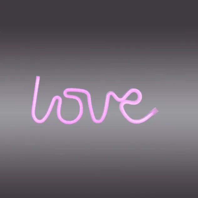 LED Wandleuchte pink love USB Schnurschalter Deko Schriftzug