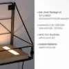 LED Wandleuchte Regal 31x16,5x20cm schwarz Boden aus Holz warmweiß Schalter