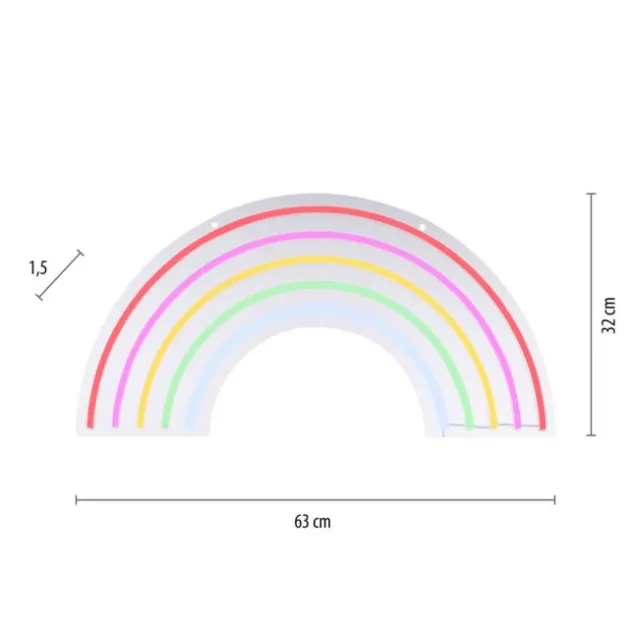 LED Wandleuchte Regenbogen mehrfarbig USB Schnurschalter dekorativ