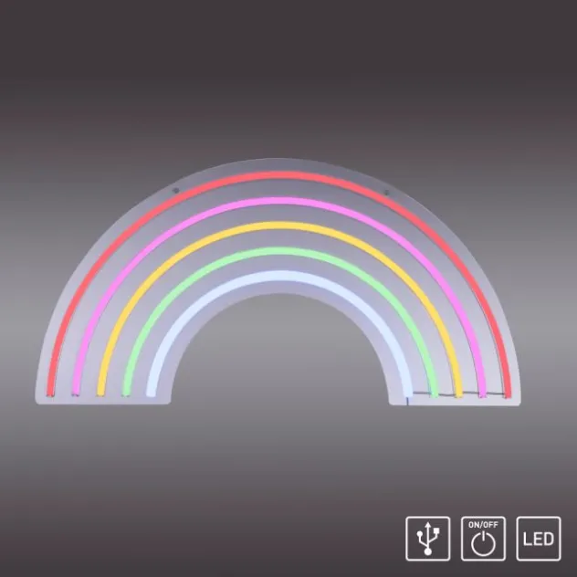 LED Wandleuchte Regenbogen mehrfarbig USB Schnurschalter dekorativ