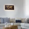 LED Wandleuchte rost Weltkarte beleuchtet goldfarbig wamweiß Wandbild