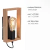 LED Wandleuchte, schwarz, Holzrahmen, Wippschalter, Metall, 1 flammige Wandlampe