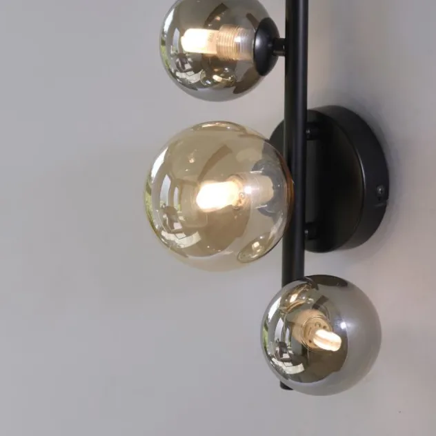 LED Wandleuchte schwarz Rauchglas Amberglas modern warmweiß