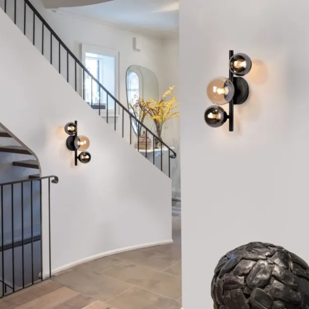 LED Wandleuchte schwarz Rauchglas Amberglas modern warmweiß