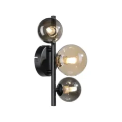 LED Wandleuchte schwarz Rauchglas Amberglas modern warmweiß