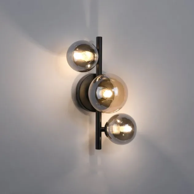 LED Wandleuchte schwarz Rauchglas Amberglas modern warmweiß