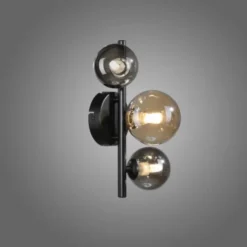 LED Wandleuchte schwarz Rauchglas Amberglas modern warmweiß