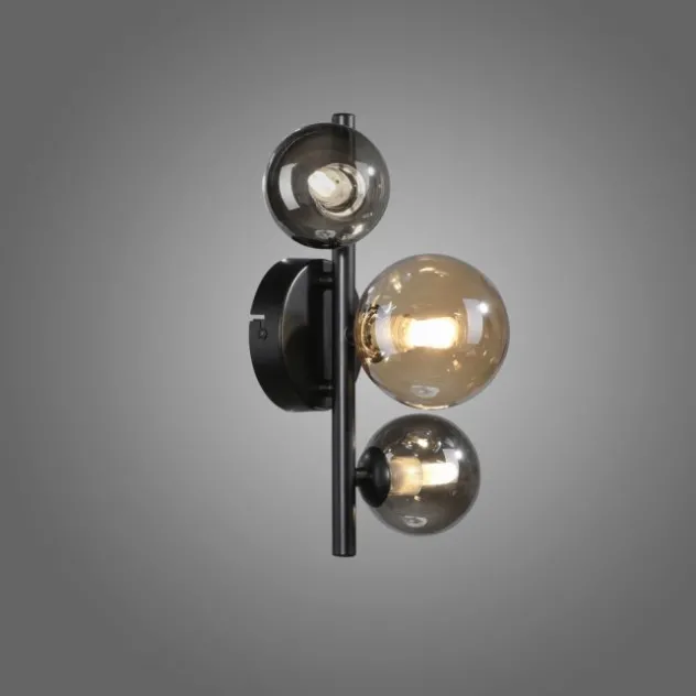 LED Wandleuchte schwarz Rauchglas Amberglas modern warmweiß