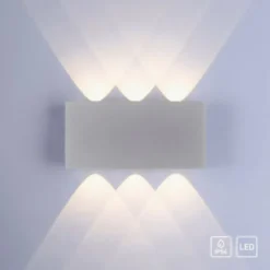 LED-Wandleuchte, silberfarben, halbrund, 6-flammig, warmweiße Lichtfarbe