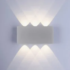 LED-Wandleuchte, silberfarben, halbrund, 6-flammig, warmweiße Lichtfarbe