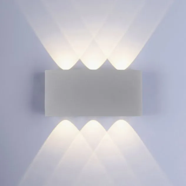 LED-Wandleuchte, silberfarben, halbrund, 6-flammig, warmweiße Lichtfarbe