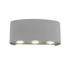 LED-Wandleuchte, silberfarben, halbrund, 6-flammig, warmweiße Lichtfarbe