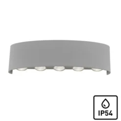 LED-Wandleuchte, silberfarben, ovale Form, warmweiße Lichtfarbe, modern