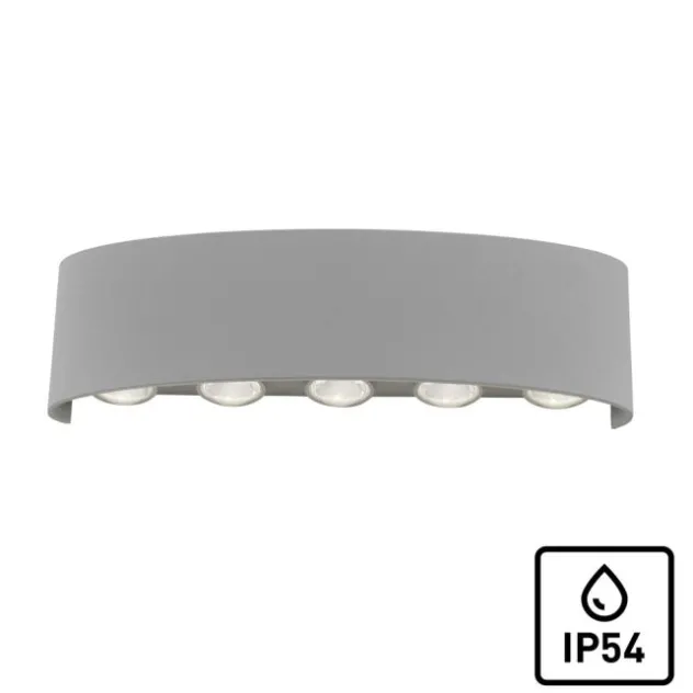 LED-Wandleuchte, silberfarben, ovale Form, warmweiße Lichtfarbe, modern