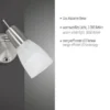LED-Wandleuchte, Stahl, Kippschalter, Alabasterglas, dreh und schwenkbar
