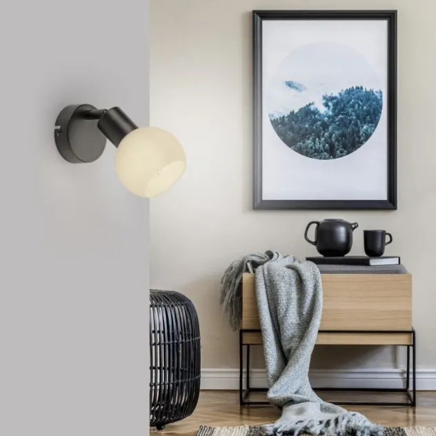 LED Wandleuchte und Deckenleuchte 1 flammig schwarz Spot drehbar