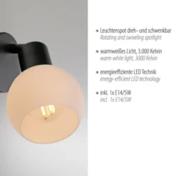 LED Wandleuchte und Deckenleuchte 1 flammig schwarz Spot drehbar
