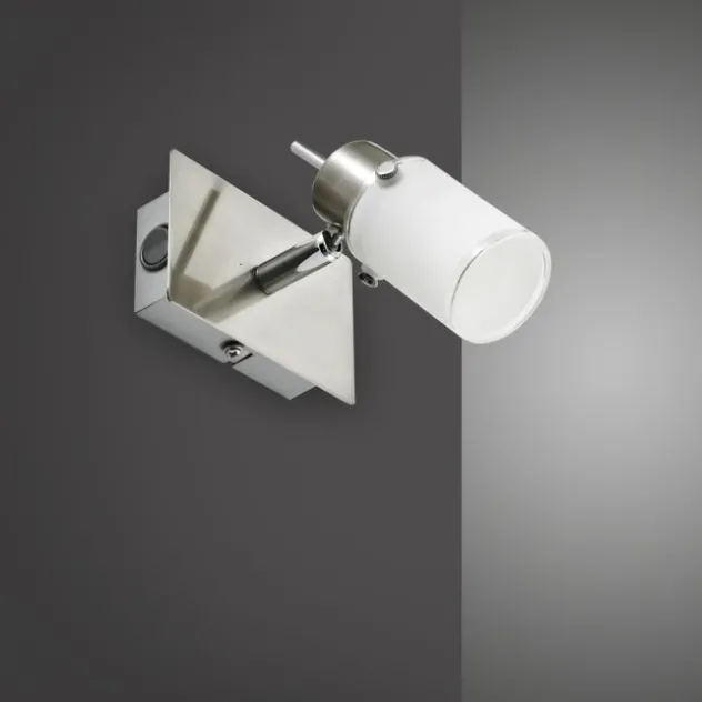 LED-Wandleuchte, verstellbaren Leuchtkopf, Wippschalter, satiniertes Glas
