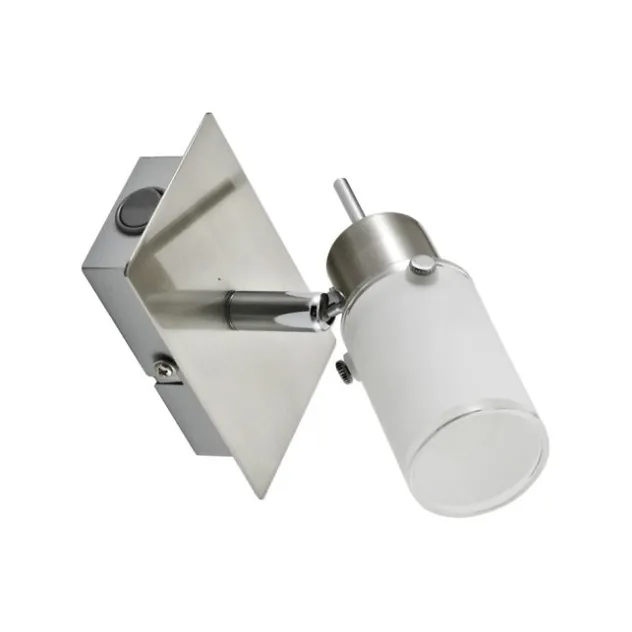 LED-Wandleuchte, verstellbaren Leuchtkopf, Wippschalter, satiniertes Glas