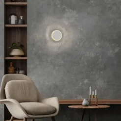 LED Wandleuchte weiß Kristallrand rund 3000K warmweiß Dekolampe
