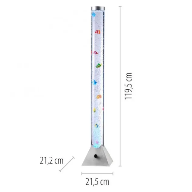 LED-Wassersäule, RGB, Farbwechsel, bunte Fische, modern