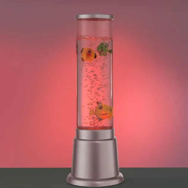 LED-Wassersäule, stahl, 3 Kunstfische, Farbwechsel, inkl. Schnurschalter