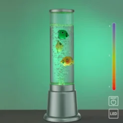 LED-Wassersäule, stahl, 3 Kunstfische, Farbwechsel, inkl. Schnurschalter