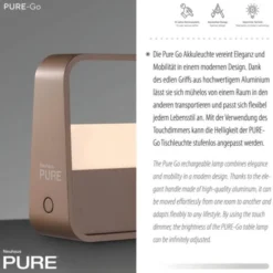 Neuhaus PURE® Akku Tischleuchte Pure Go bronze