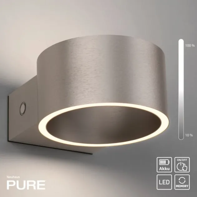 Neuhaus PURE® Akku Wandleuchte PURE Clipse diamond (alu)