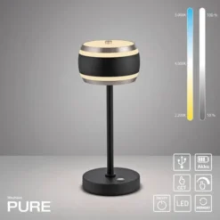 Neuhaus PURE® LED Akku-Tischleuchte PURE Falling Rings,black pearl/ diamond