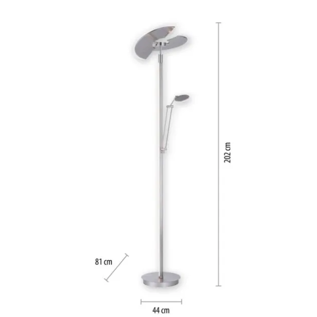 Neuhaus PURE® Led Deckenfluter / Stehleuc PURE Mutil diamond (siber farbig) Leselicht dimmbar
