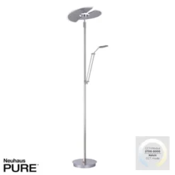 Neuhaus PURE® Led Deckenfluter / Stehleuc PURE Mutil diamond (siber farbig) Leselicht dimmbar