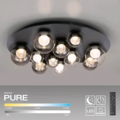 Neuhaus PURE® LED Deckenleuchte PURE Popup, mystic grey, dimmbar, Funk-FB, Memoryfunktion