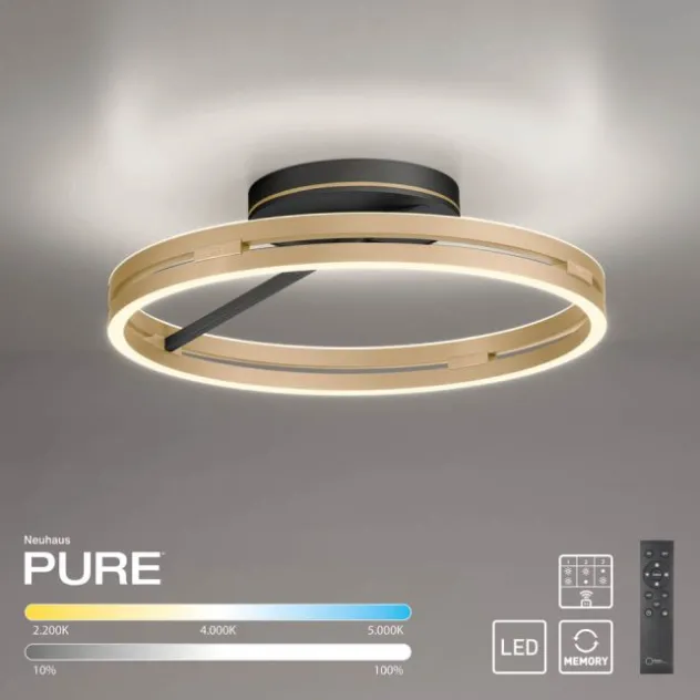 Neuhaus PURE® LED Deckenleuchte PURE Loop, black-pearl/ivory-gold, Fernbedienung