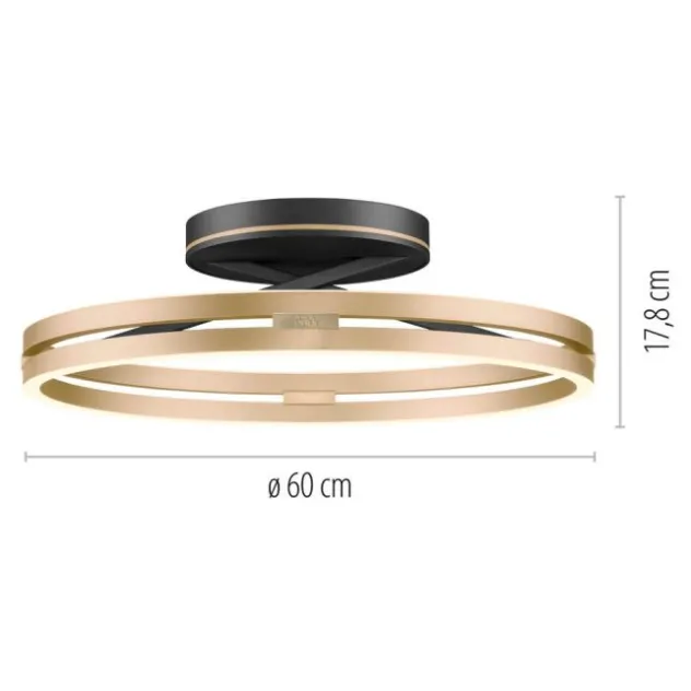 Neuhaus PURE® LED Deckenleuchte PURE Loop, black-pearl/ivory-gold, Fernbedienung