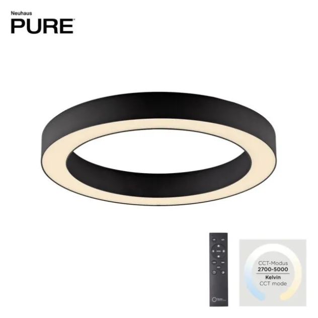 Neuhaus PURE® LED Deckenleuchte PURE Lines Round, graphite, 35 cm, dimmbar