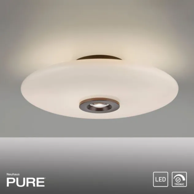 Neuhaus PURE® LED Deckenleuchte PURE Vitrum, dark-metal brown, dimmbar