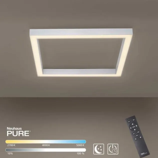 Neuhaus PURE® LED Deckenleuchte PURE Lines Square diamond (alu) 55x55cm dimmbar
