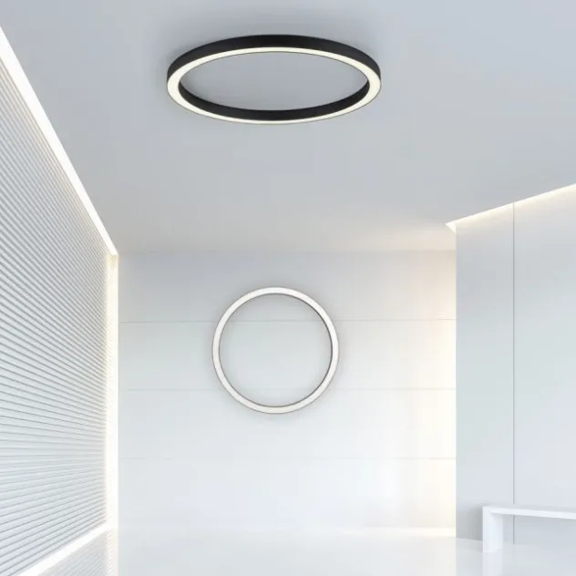Neuhaus PURE® LED Deckenleuchte PURE Lines Round, graphite, 70cm, CCT, Fernbedienung