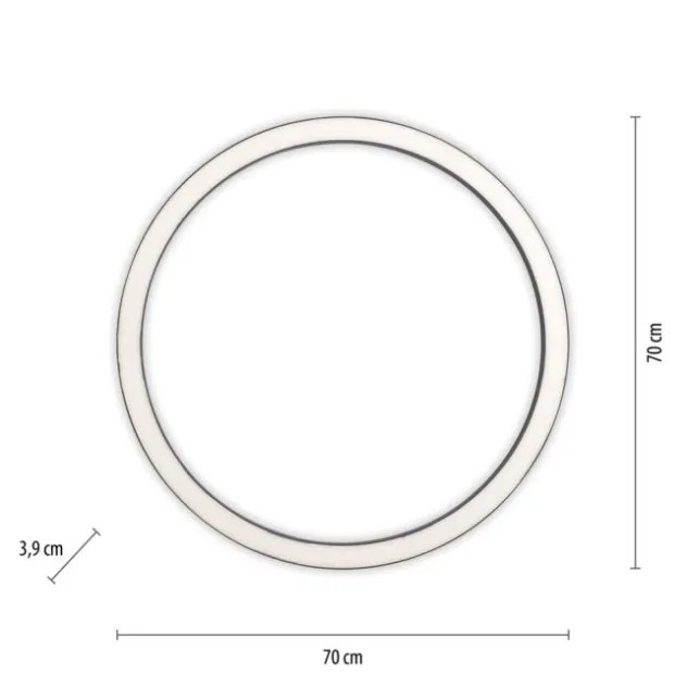 Neuhaus PURE® LED Deckenleuchte PURE Lines Round, graphite, 70cm, CCT, Fernbedienung