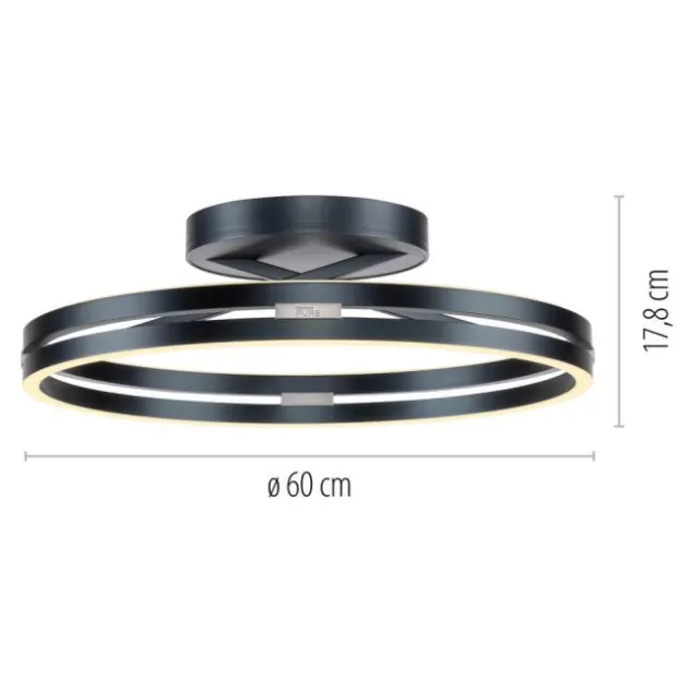Neuhaus PURE® LED Deckenleuchte PURE Loop, mystic grey, Fernbedienung