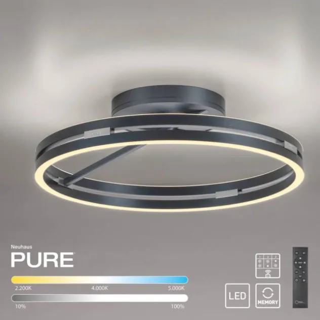 Neuhaus PURE® LED Deckenleuchte PURE Loop, mystic grey, Fernbedienung