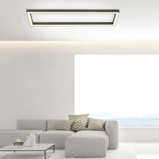 Neuhaus PURE® LED Deckenleuchte PURE Lines Square graphite Frame 110x30cm dimmbar