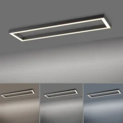 Neuhaus PURE® LED Deckenleuchte PURE Lines Square graphite Frame 110x30cm dimmbar