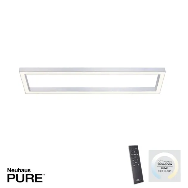 Neuhaus PURE® LED Deckenleuchte PURE Lines Square diamond, (alu) Frame 110x30cm