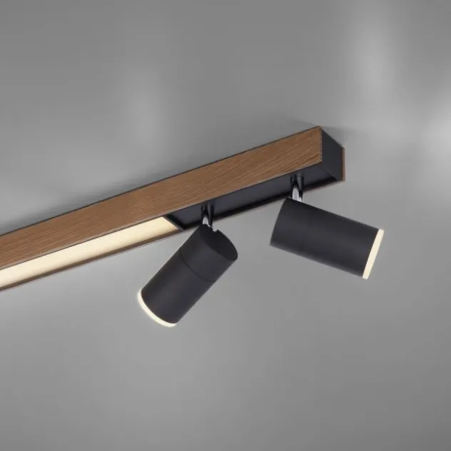 Neuhaus PURE® LED Deckenleuchte PURE Lines Spot, oak/graphite, dimmbar, CCT, drehbar