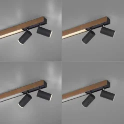 Neuhaus PURE® LED Deckenleuchte PURE Lines Spot, oak/graphite, dimmbar, CCT, drehbar