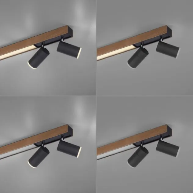 Neuhaus PURE® LED Deckenleuchte PURE Lines Spot, oak/graphite, dimmbar, CCT, drehbar